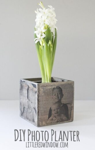 Mother's Day DIY Wooden Photo Planter Gift