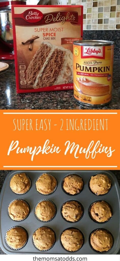 2 Ingredient Pumpkin Muffins Fall Dessert