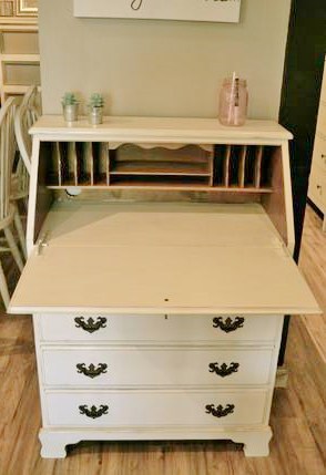 Painted white fold out secretary desk