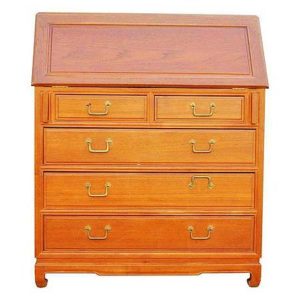 Fold down secretary desk light wood with drawers