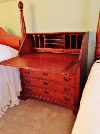 Fold down secretary desk between beds