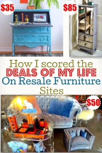 How I scored the deals of my life on furniture resale sites! Perfect for apartment, budget decor, DIY, College, Thriftstores