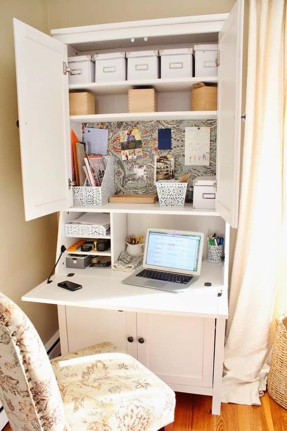 Modern secretary desk with hutch