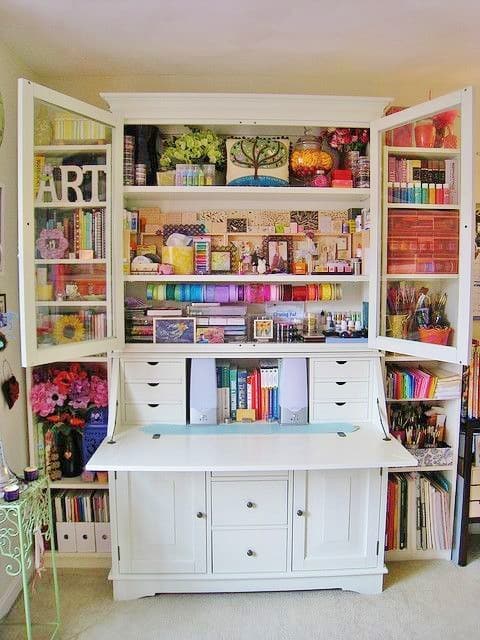 Secretary Desk with hutch From Ikea. Perfect craft desk.