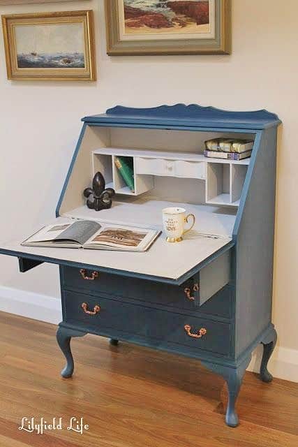 The Secretary Desk is The Perfect Small Office Space Solution l Dorm Furniture l Apartment Furniture l DIY l Small Office l Home Office l Organization