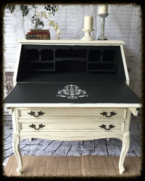 The Secretary Desk is The Perfect Small Office Space Solution l Dorm Furniture l Apartment Furniture l DIY l Small Office l Home Office l Organization