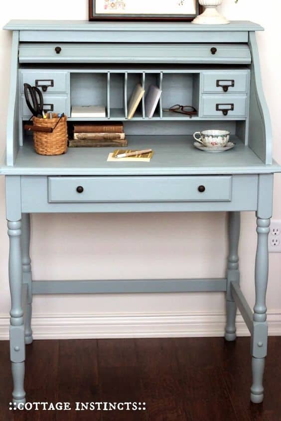 The Secretary Desk is The Perfect Small Office Space Solution l Dorm Furniture l Apartment Furniture l DIY l Small Office l Home Office l Organization