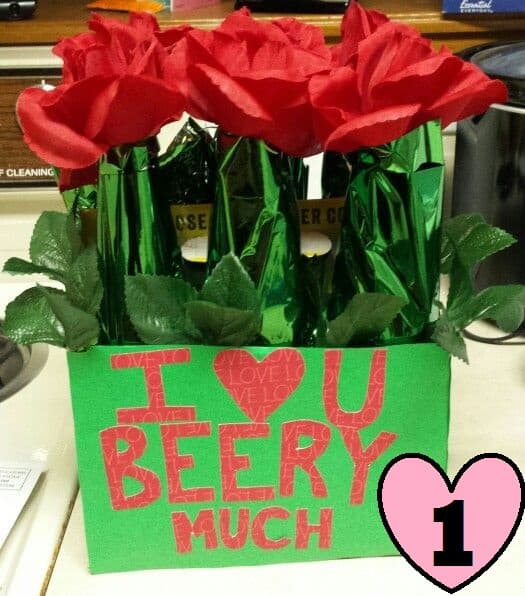 Beer Man Bouquet. Easy DIY Valentines day Gift for boyfriend. The best DIY Valentines Day gifts for him.