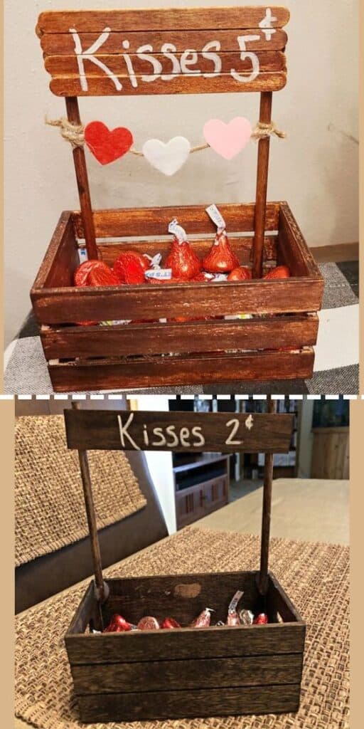 Easy DIY Valentines Day Dollar Tree Kissing Booth Craft Decoration and Gift