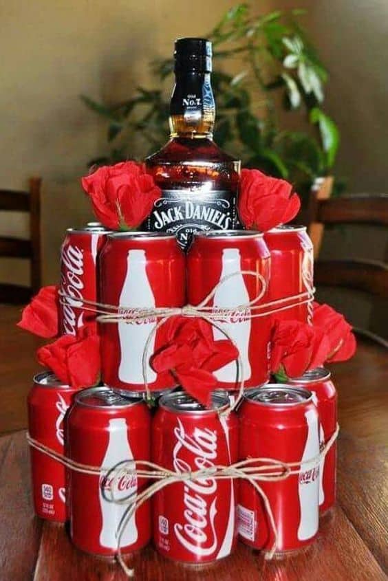 Jack and Coke Man Cake. DIY boyfriend gifts