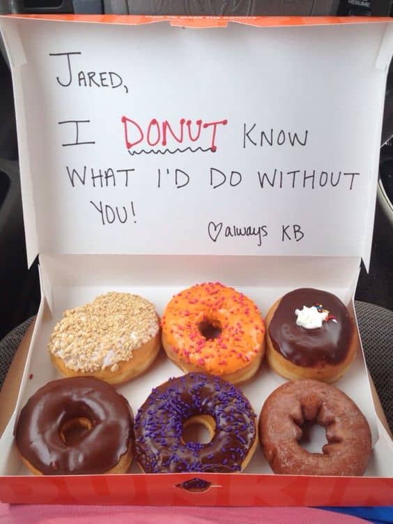 DIY boyfriend gifts/ Donut Food pun