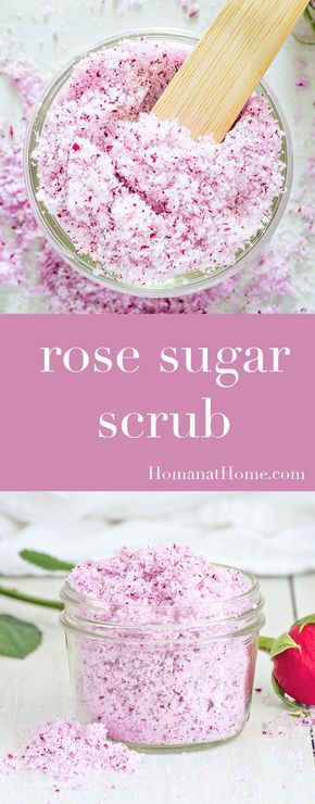 Homemade Rose sugar scrub. DIY boyfriend gifts.