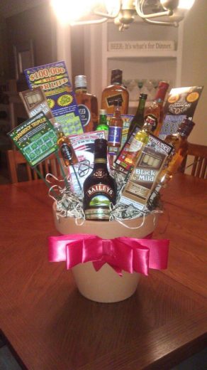 Liquor and Lotto Flowerpot Man Bouquet Idea/ The best DIY Valentine's Day gifts for him