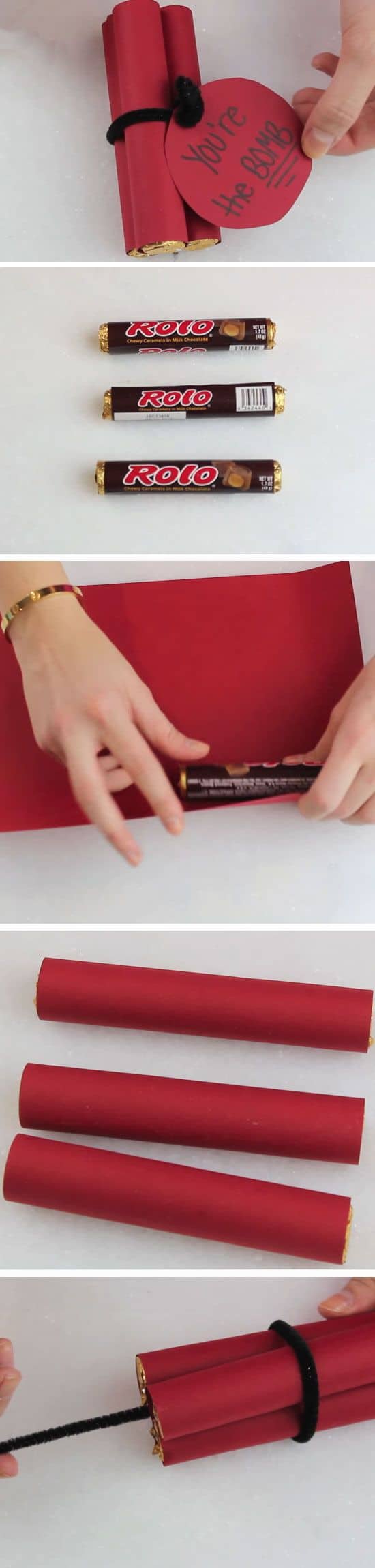 The bomb Rolo candy pun/ DIY boyfriend gifts