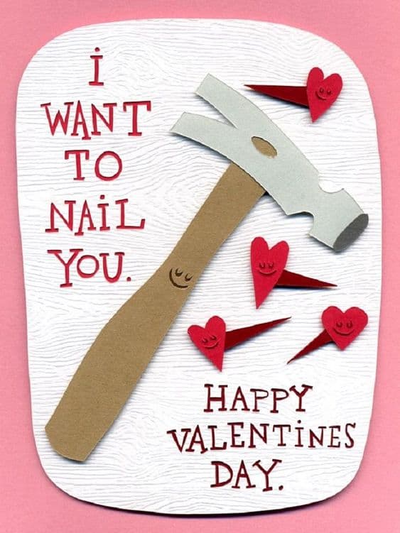 Nail you pun card. DIY boyfriend gifts