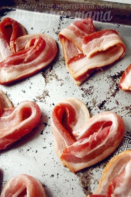 Heart Bacon. Ultimate DIY Guide to Valentine's Day. DIY boyfriend gifts.