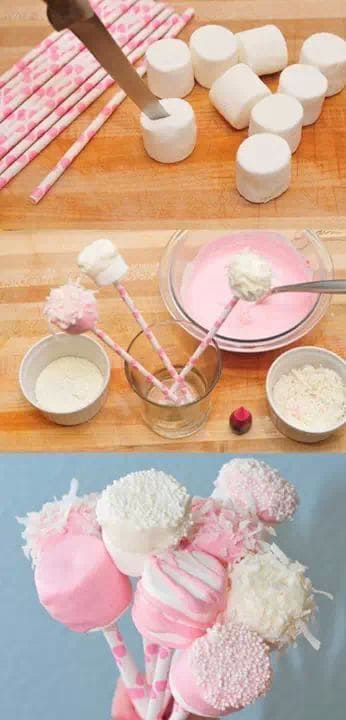 Marshmallow pixie sticks treat. for Valentine's Day