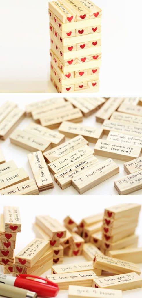 Jenga gift idea. DIY boyfriend gifts