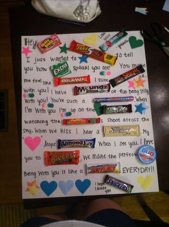 candy pun board gift/ DIY boyfriend gifts