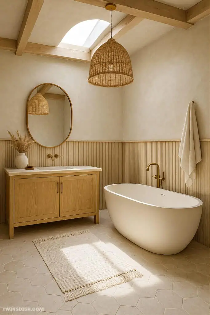 Boho style bathroom decor 