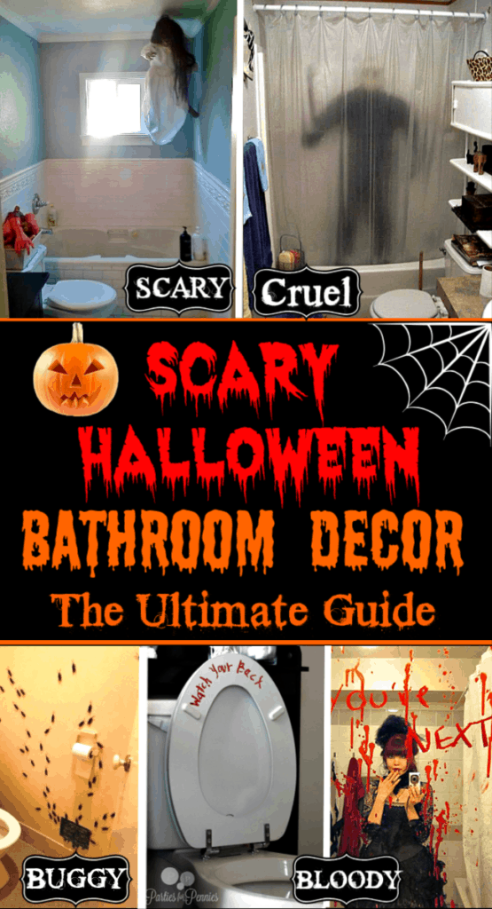 Halloween Bathroom Decorations that will scare the crap out of your guests easy super easy yet effective for Halloween parties. 