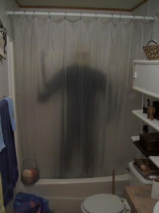 Halloween Horror Psycho Bloody Hands Bathroom Bath Shower Curtain Mat Home Decor 