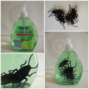 The best Halloween Bathroom Decor put bugs in soap