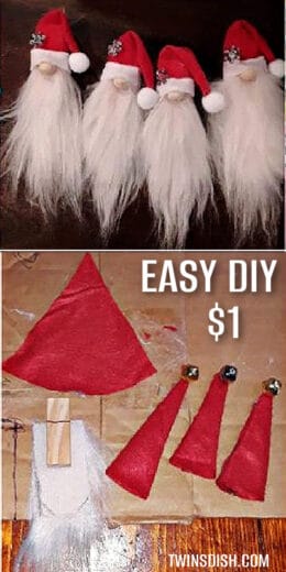 Easy DIY Dollar Tree Jenga Christmas Ornaments Gnome Santa