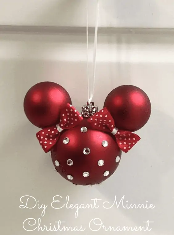 Easy DIY Elegant Minnie Mouse Disney Christmas Ornament