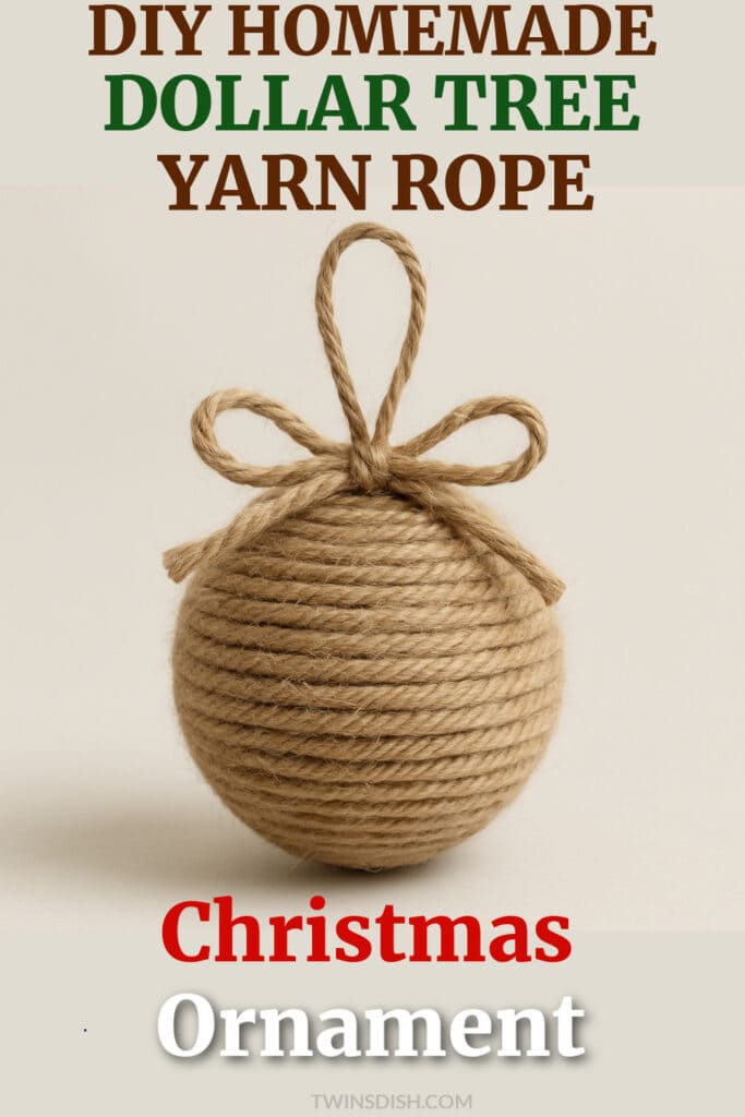 Easy DIY Homemade Rustic Christmas Ornament made with Dollar Tree items for the tree or tabletop tree or to sell 