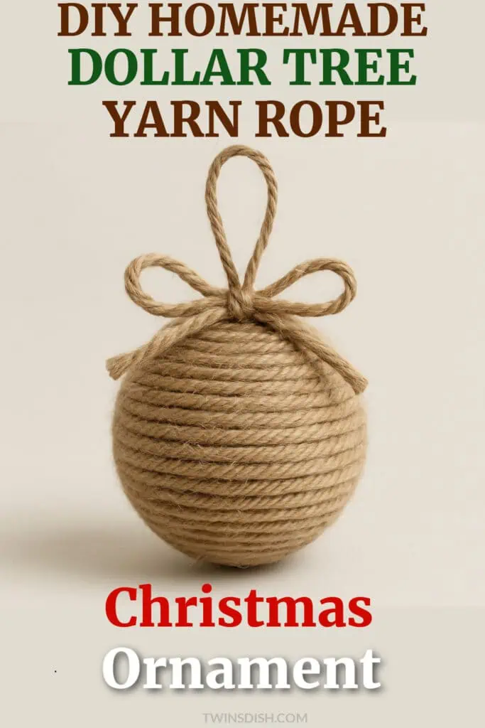 Easy DIY Homemade Rustic Christmas Ornament made with Dollar Tree items for the tree or tabletop tree or to sell 