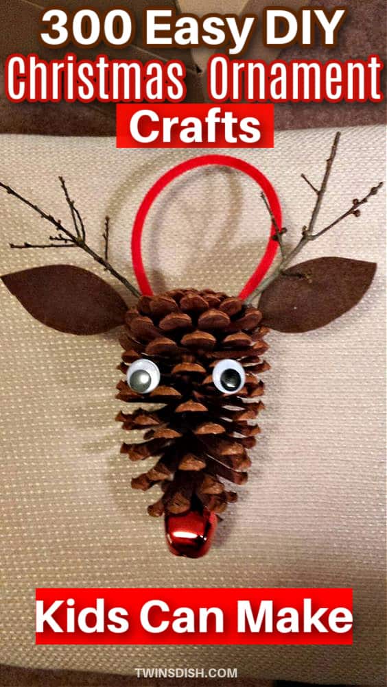 Easy DIY Ruldolph Pinecone Christmas Ornament Kids Can Make