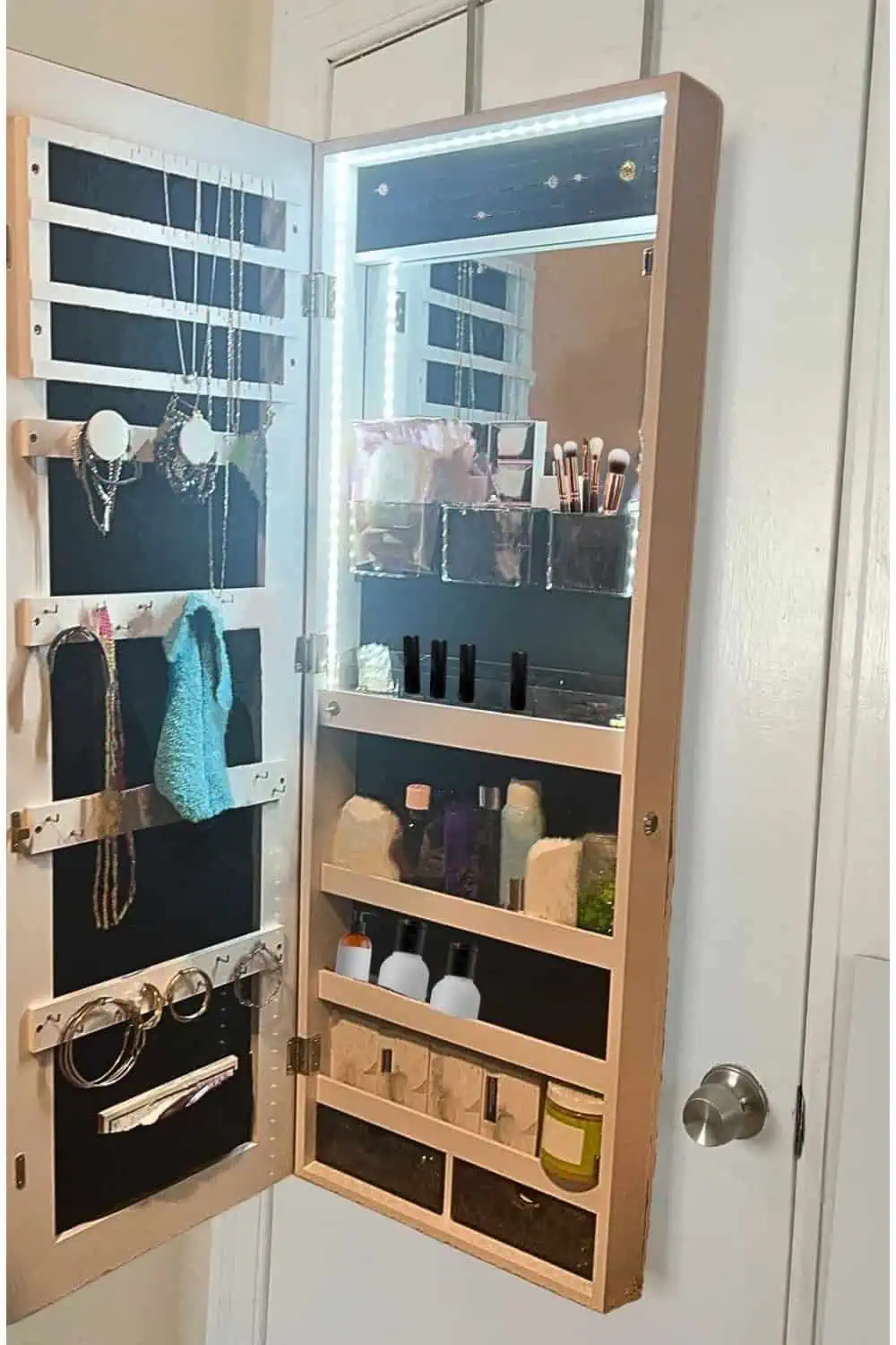 Over the door compact vanity and mirror for small bedroom Christmas Gift idea for teens, women, girls, boys, home