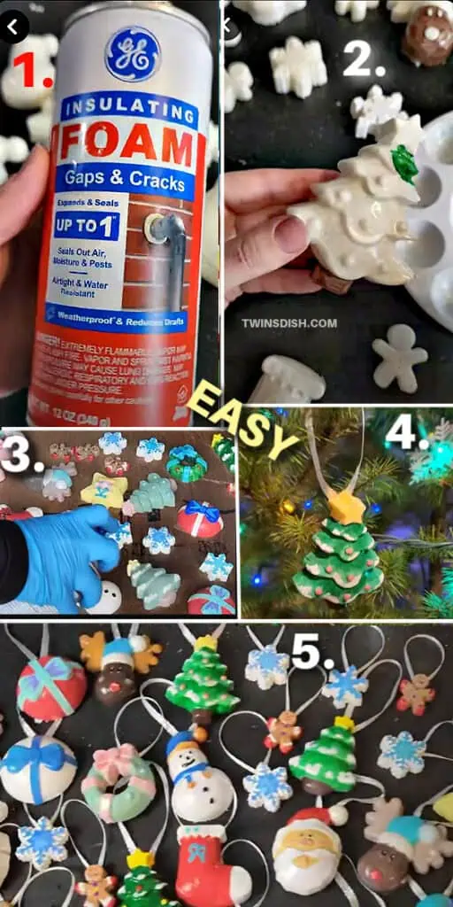 Easy Diy Vintage Christmas Ornaments for kids and adults to make using 4 items