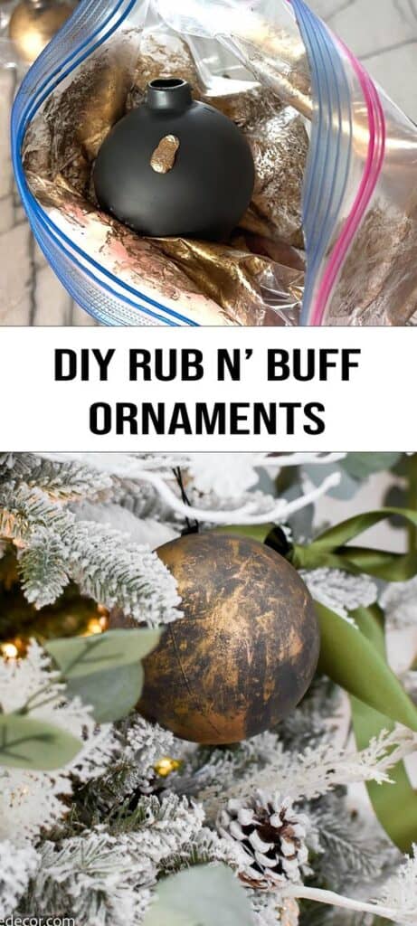 Metallic painted distressed Diy Christmas ornaments