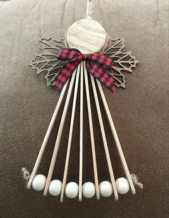 DIY Wooden Popsicle stick Christmas ornaments Dollar Tree