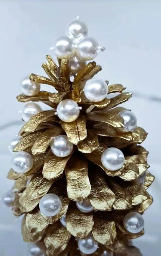 Easy DIY Gold Pinecone Christmas Ornaments