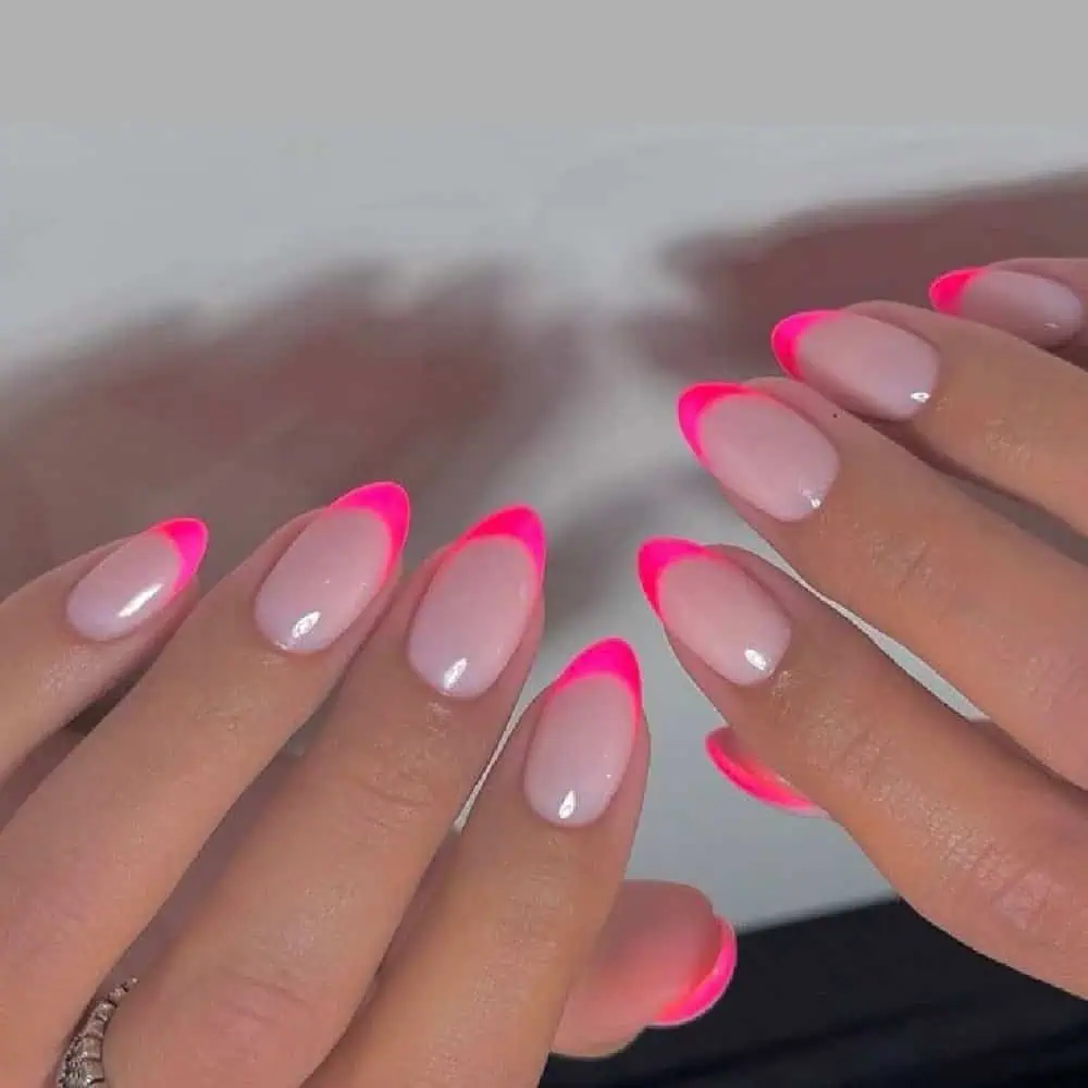 pink french tip spring and summer nails