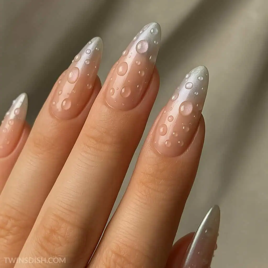 water droplet gel nails summer nail trend