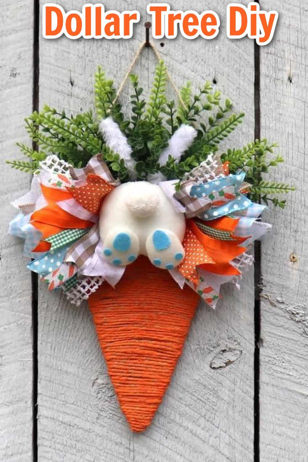 Dollar Tree Diy rope Easter bunny wreath