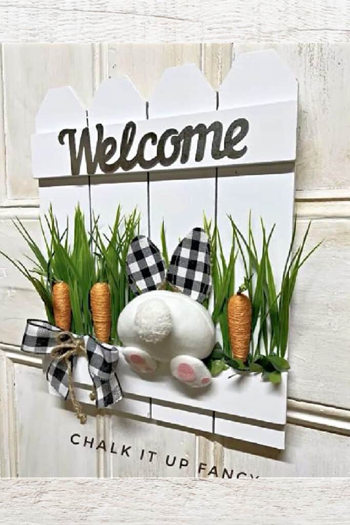 Dollar Tree Spring Easter Craft Bunny Butt Sign