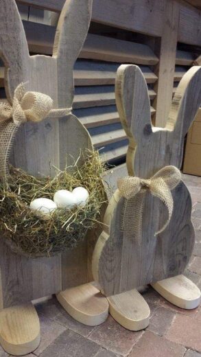 DIY Wooden bunny Easter Decoration