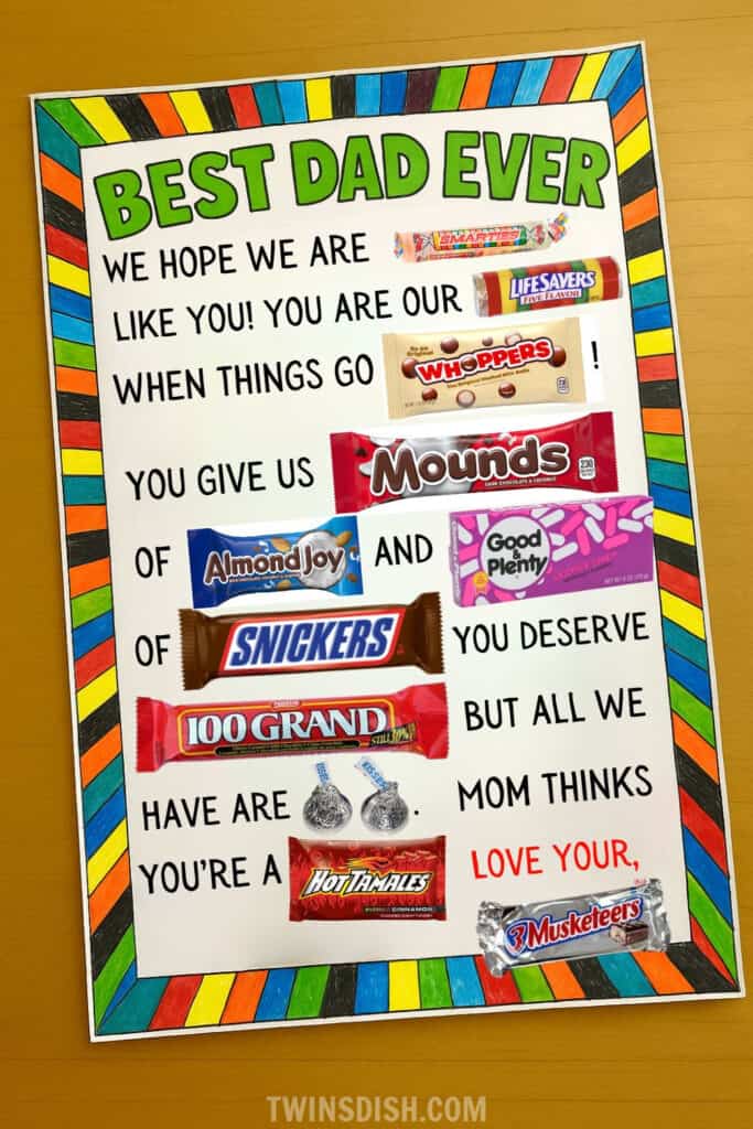 Easy Diy Father's Day candy poster gift idea