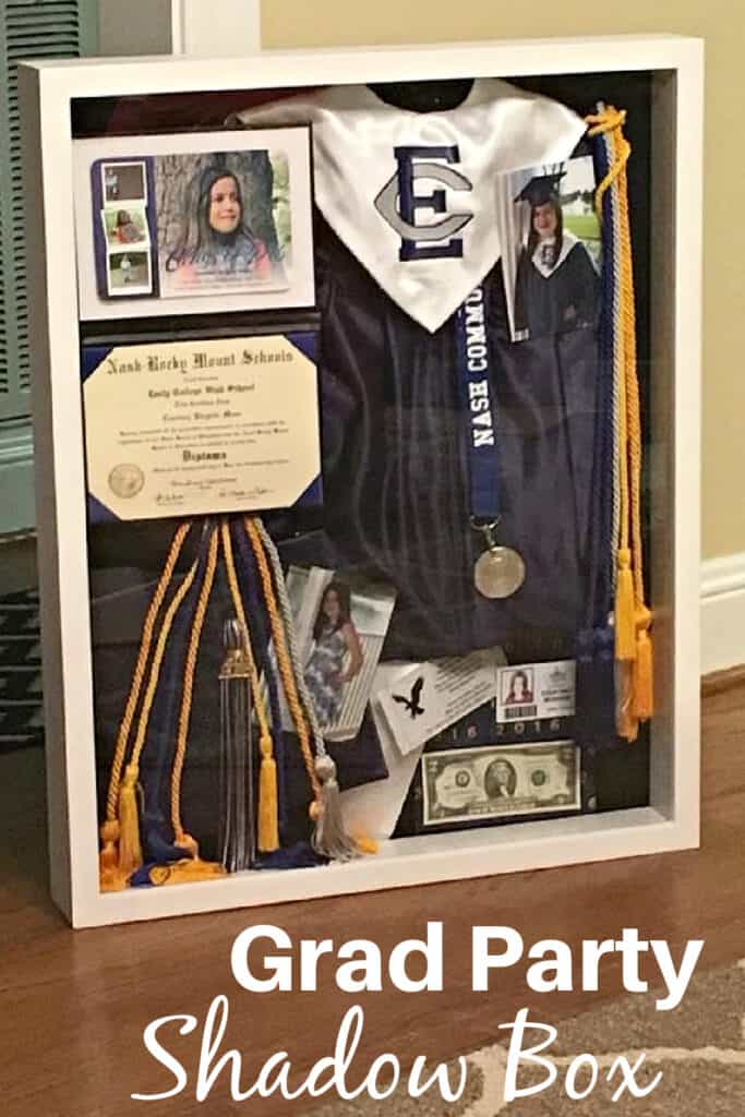 Graduation Party Decor Ideas Cap and Gown Shadow Box