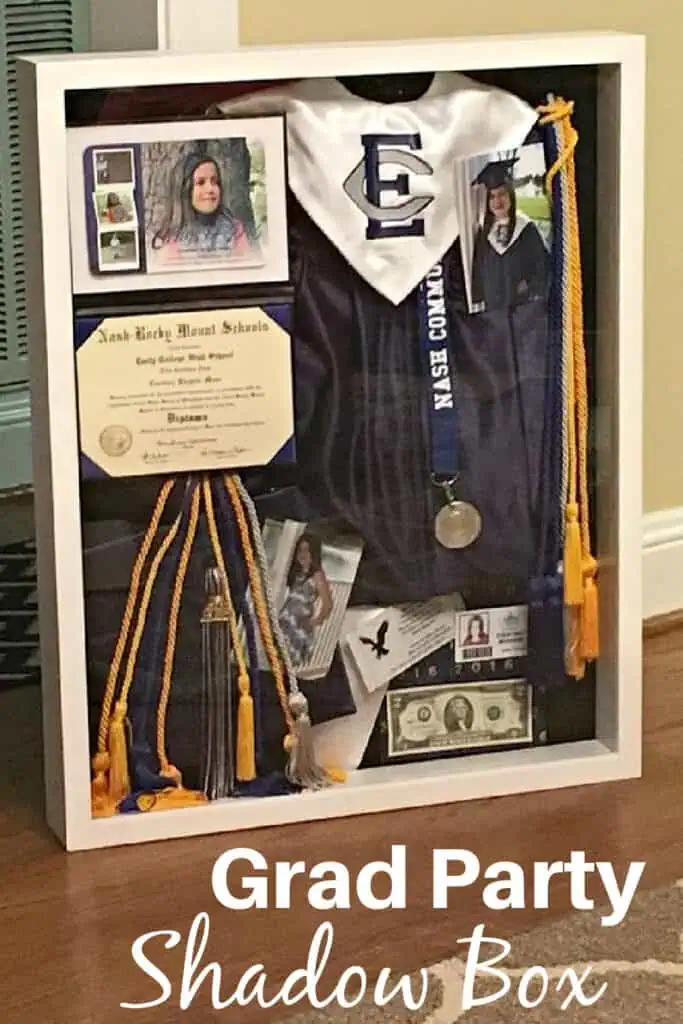 Graduation Party Decor Ideas Cap and Gown Shadow Box