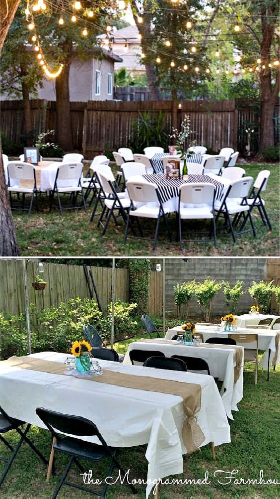 Cheap Graduation Party Idea for Free Tables and Chairs