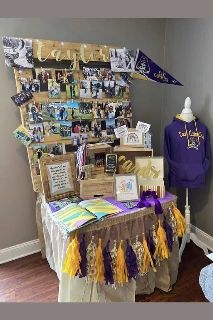 Graduation Party Senior Memory Table Purple and Gold