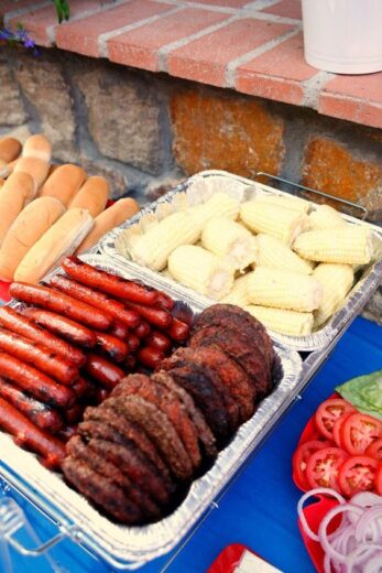 Red White and Blue Patriotic 4th of July BBQ Party Food