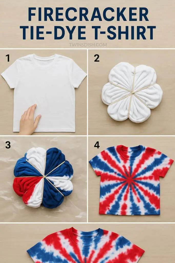 Diy patriotic tye dye t shirt - 4th of July crafts