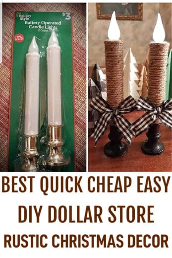 Easy DIY Dollar Store Rustic Farmhouse Christmas Decoration Ideas and Crafts